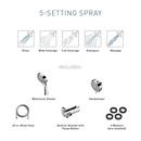 Moen Spot Resist Brushed Nickel Multi Wide Coverage, Downpour, Massage, Drench and Rinse Showerhead 