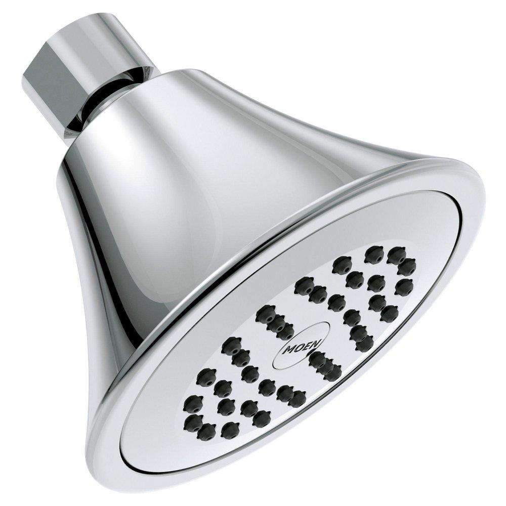 Moen Chrome 2-3/4 x 3-3/4 in. 1.75 gpm 1-Function Fixed Mount Round Non-Metallic Full Spray Showerhead 