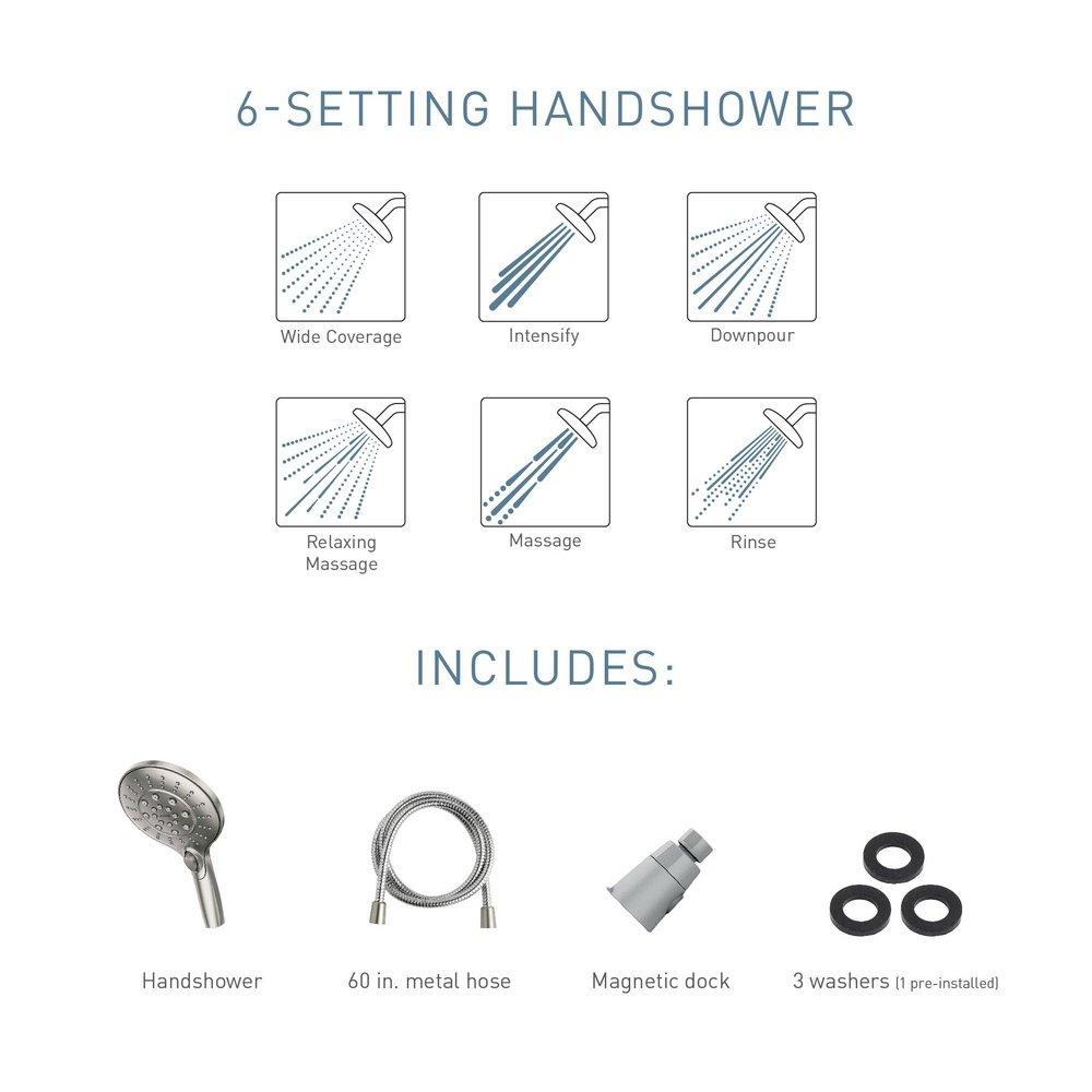 Moen Polished Chrome 1.75 gpm 6-function Combination Hand Shower Faucet 