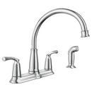 Moen Polished Chrome 1.5 gpm 4-Hole Kitchen Sink Faucet with Double Lever Handle, High Arc and Pull Down Spout 