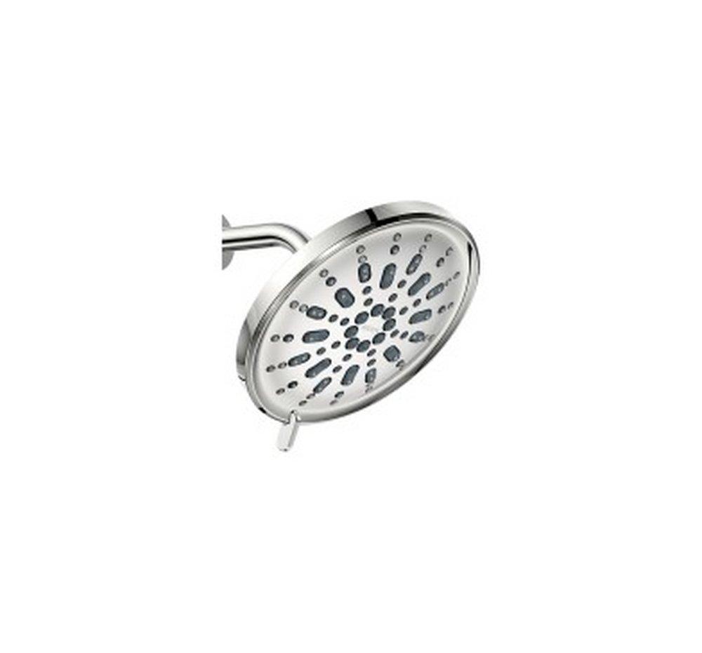 Moen Chrome 3-3/16 x 8-15/16 in. 1.75 gpm 5-Function Fixture Mount Round Invigorating Spray, Concentrated Rinse, Full Rainshower, Deep Massage and Relaxing Massage Showerhead 