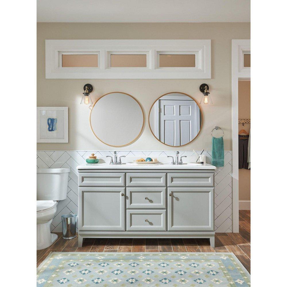 Moen Chrome Centerset Bathroom Sink Faucet with Double Lever Handle 