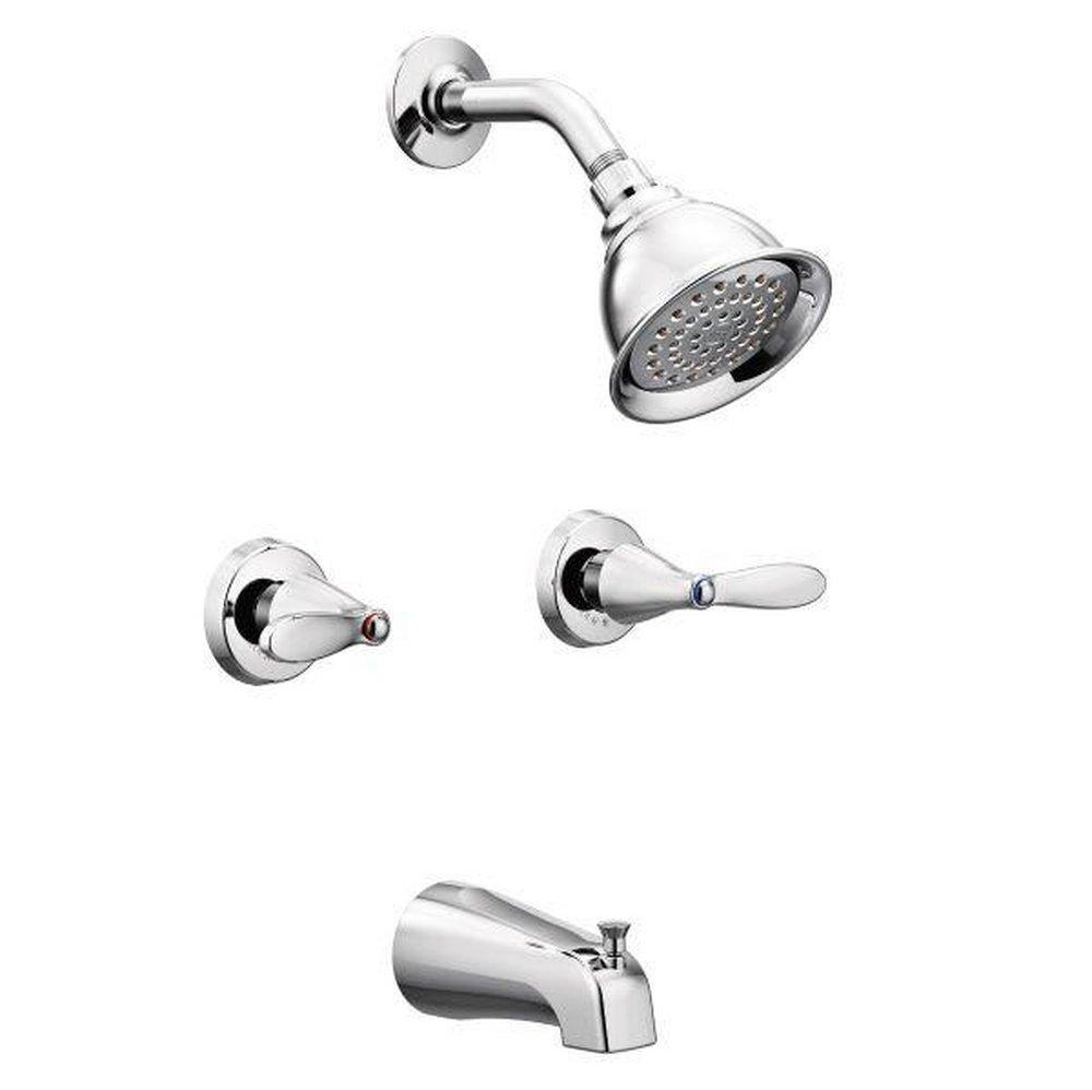 Moen Polished Chrome Two Handle Single Bathtub & Shower Faucet 