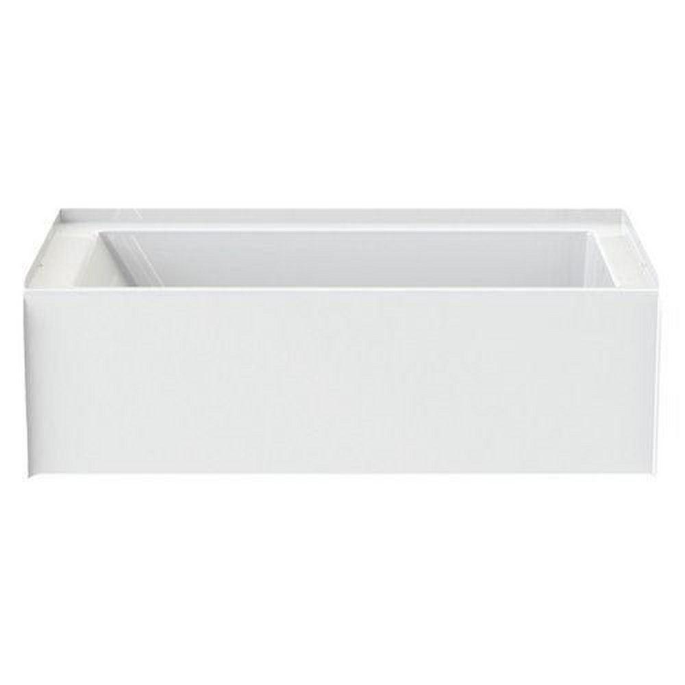 Aquatic White 60 x 33-1/2 in. Soaker Alcove Bathtub Left Drain 