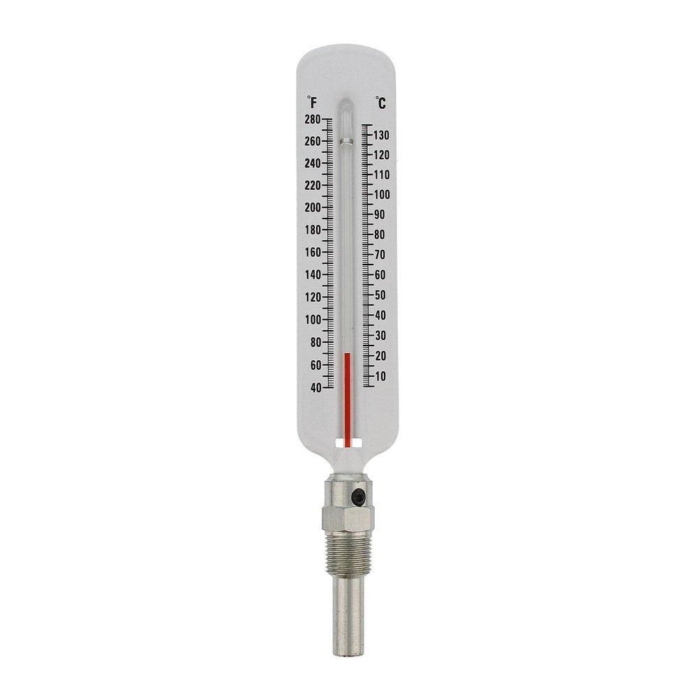 Jones Stephens White 1/2 in. Steel Straight Hot Water and Refrigerant Line Thermometer 