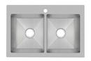 33 in. Dual Mount Stainless Steel Double Bowl Kitchen Sink