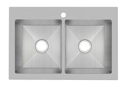 33 in. Dual Mount Stainless Steel Double Bowl Kitchen Sink