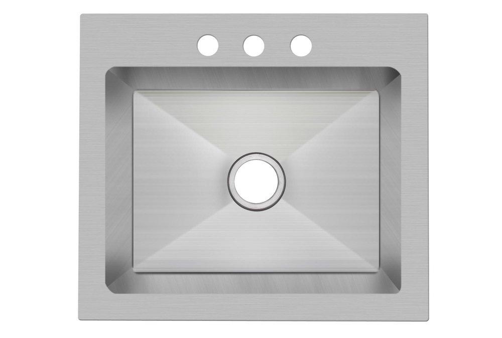 PROFLO&reg; Stainless Steel 25 x 22 in. Stainless Steel Single Bowl Dual Mount Kitchen Sink 