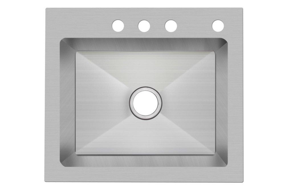 PROFLO&reg; Stainless Steel 25 x 22 in. Stainless Steel Single Bowl Dual Mount Kitchen Sink 