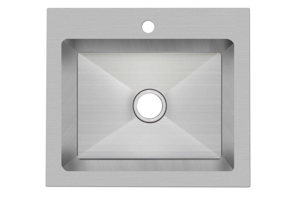 PROFLO&reg; Stainless Steel 25 x 22 in. Stainless Steel Single Bowl Dual Mount Kitchen Sink 