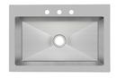 PROFLO&reg; Stainless Steel 33 x 22 in. Stainless Steel Single Bowl Dual-Mount Kitchen Sink 