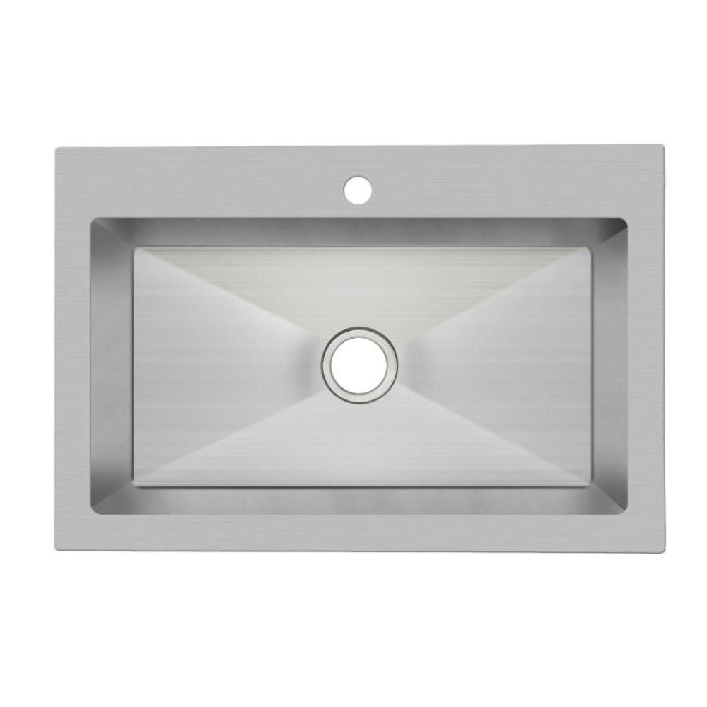 33 in. Dual Mount Stainless Steel Single Bowl Kitchen Sink 