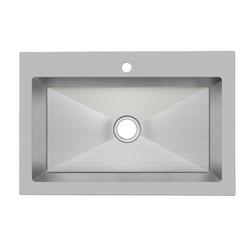 33 in. Dual Mount Stainless Steel Single Bowl Kitchen Sink