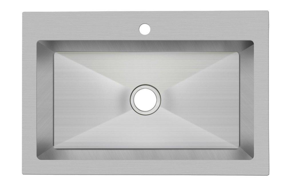 PROFLO&reg; Stainless Steel 33 x 22 in. Stainless Steel Single Bowl Dual-Mount Kitchen Sink 