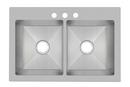 PROFLO&reg; Stainless Steel 33 x 22 in. Stainless Steel Double Bowl Dual Mount Kitchen Sink 