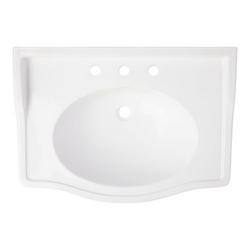 29-3/4 in. Oval Porcelain Pedestal Bathroom Sink in White