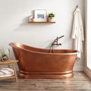Signature Hardware Antique Copper Patina 59 x 31 in. Freestanding Bathtub End Drain 