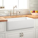 Signature Hardware White 32-3/4 x 18-3/4 in. Fireclay Single Bowl Farmhouse Kitchen Sink 