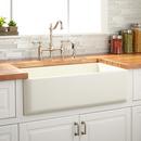 32-3/4 x 18-3/4 in. Fireclay Single Bowl Farmhouse Kitchen Sink in Biscuit