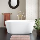 61 x 31-3/8 in. Freestanding Acrylic Soaking Bathtub with Center Drain in White
