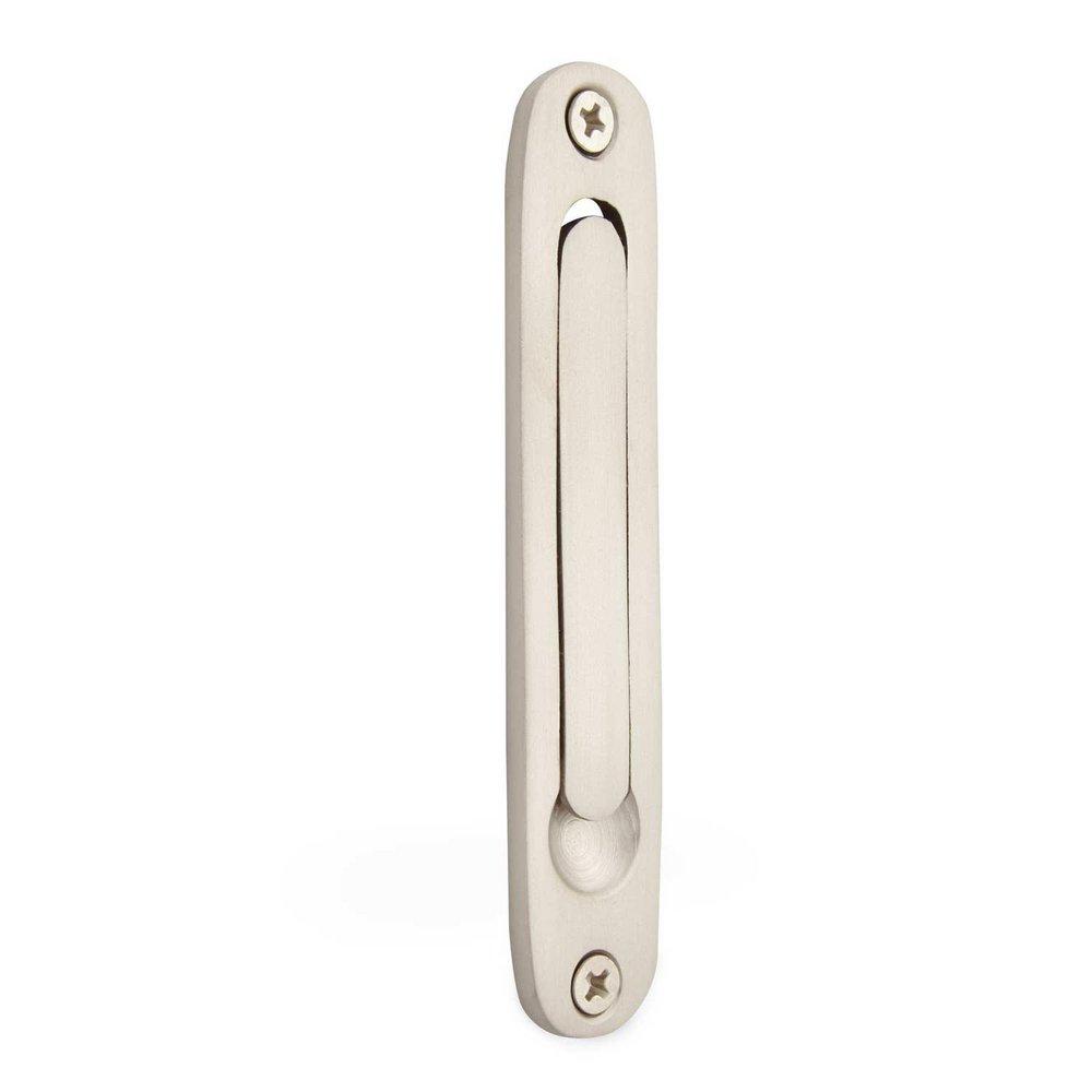 Signature Hardware Brushed Nickel 6 in. Brass Sliding Door Edge Pull 
