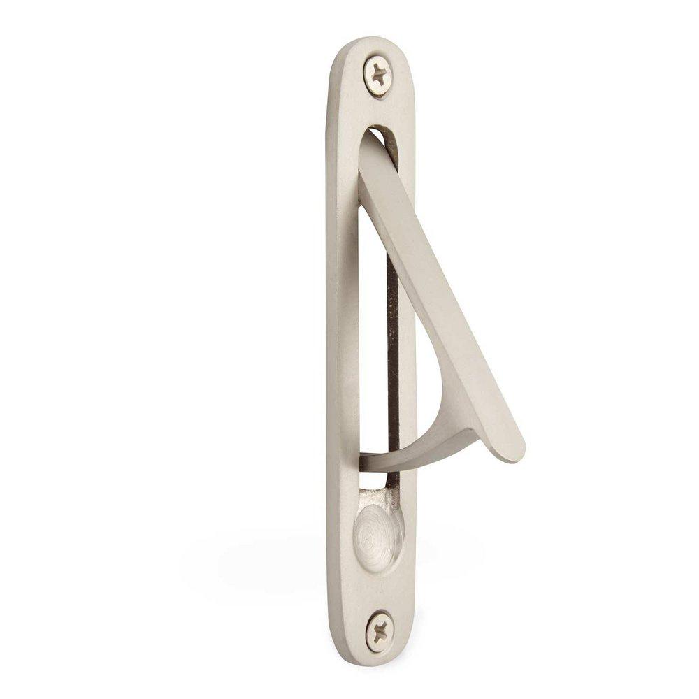 Signature Hardware Brushed Nickel 6 in. Brass Sliding Door Edge Pull 