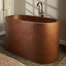 Signature Hardware Antique Copper Patina 60 x 30 in. Freestanding Bathtub Center Drain 