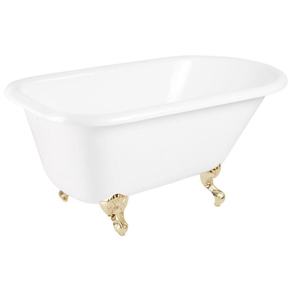 Signature Hardware White 54 x 30 in. Freestanding Bathtub End Drain 