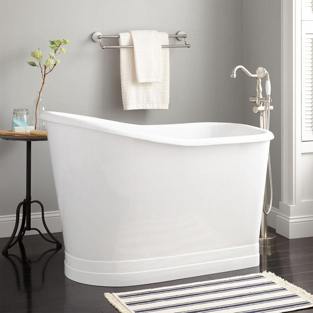 Signature Hardware White 52 x 30 in. Freestanding Bathtub End Drain 