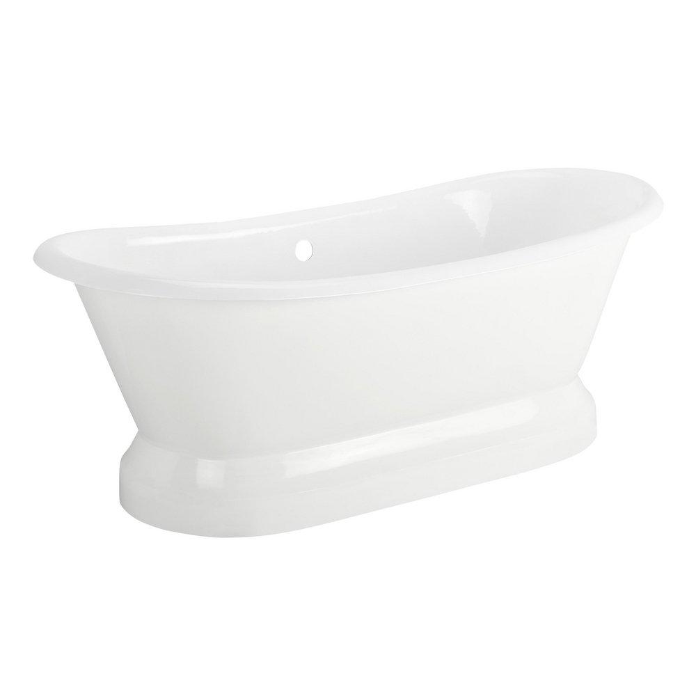 Signature Hardware White 71 x 31-1/4 in. Freestanding Bathtub with Rear Center Drain 