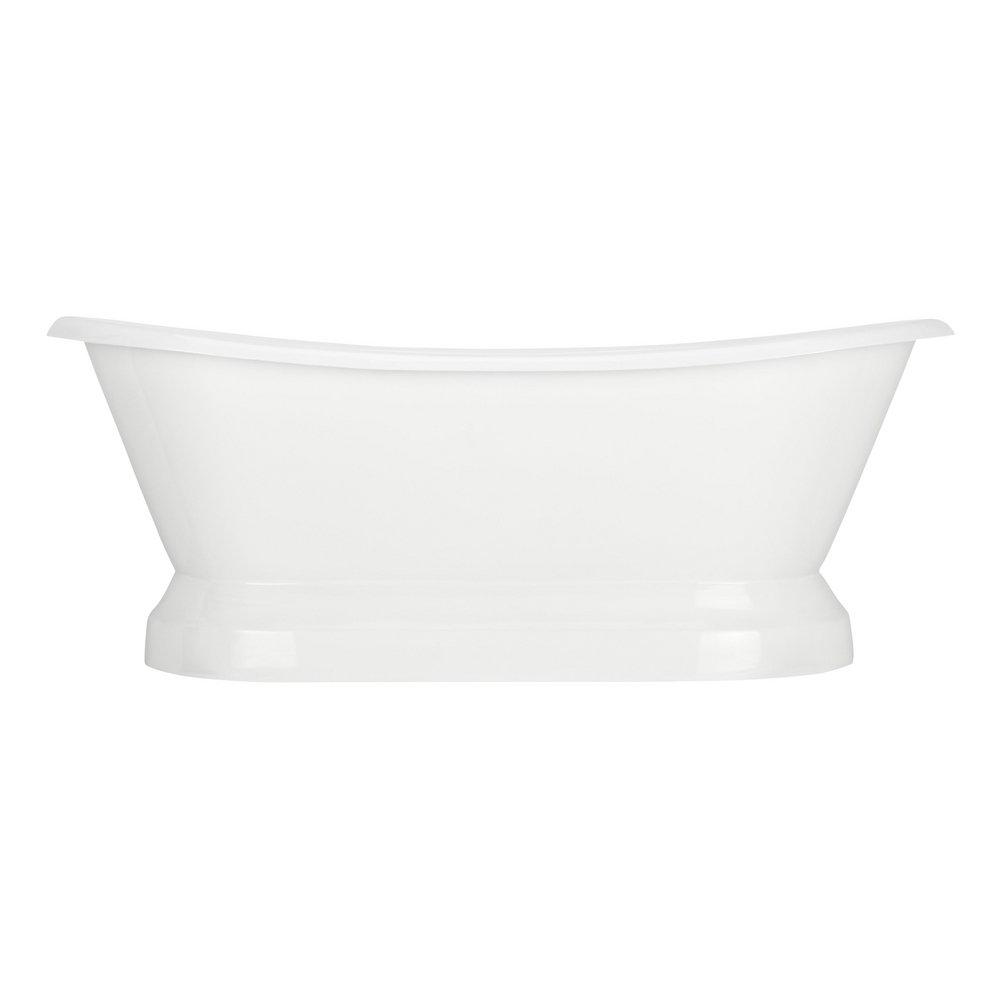 Signature Hardware White 71 x 31-1/4 in. Freestanding Bathtub with Rear Center Drain 