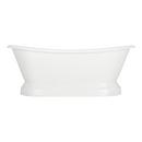 Signature Hardware White 71 x 31-1/4 in. Freestanding Bathtub with Rear Center Drain 