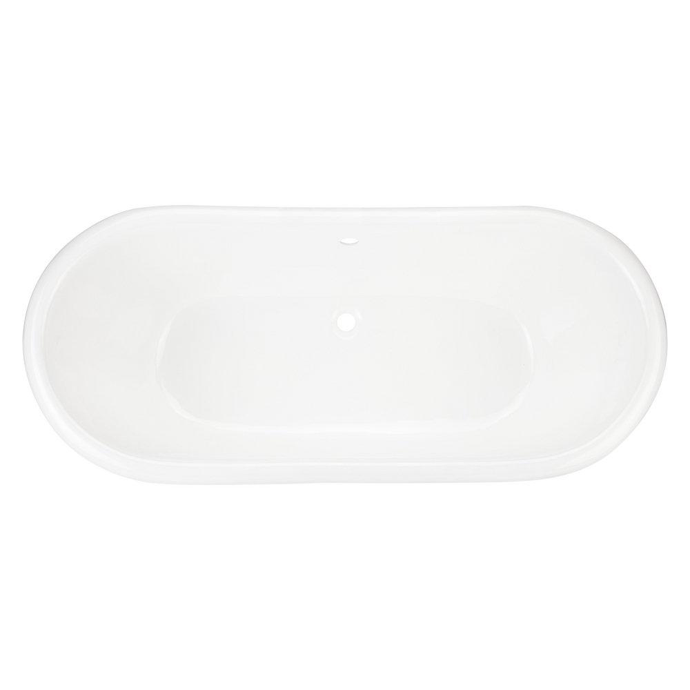 Signature Hardware White 71 x 31-1/4 in. Freestanding Bathtub with Rear Center Drain 