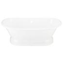Signature Hardware White 71 x 31-1/4 in. Freestanding Bathtub with Rear Center Drain 