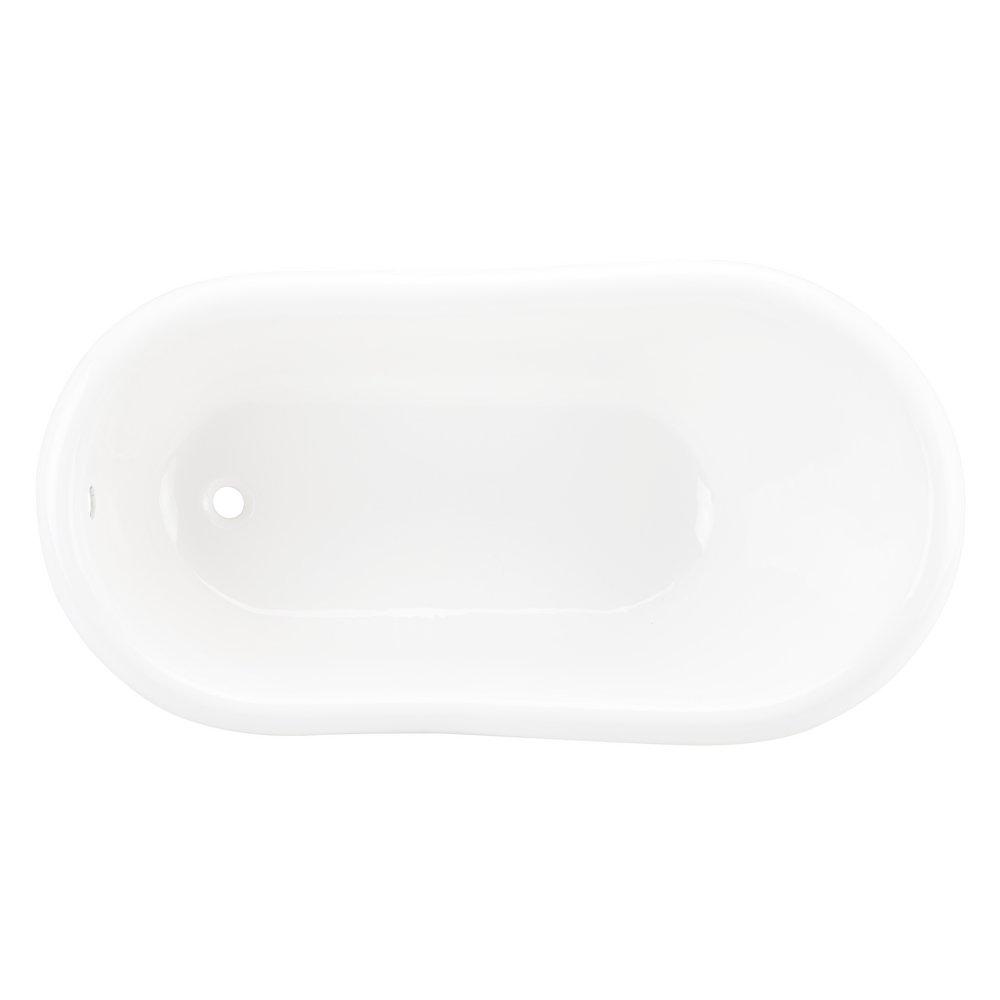 Signature Hardware White 57 x 30 in. Freestanding Bathtub End Drain 