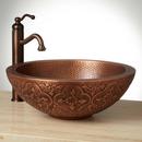 Signature Hardware Antique Copper Vessel Mount Bathroom Sink 