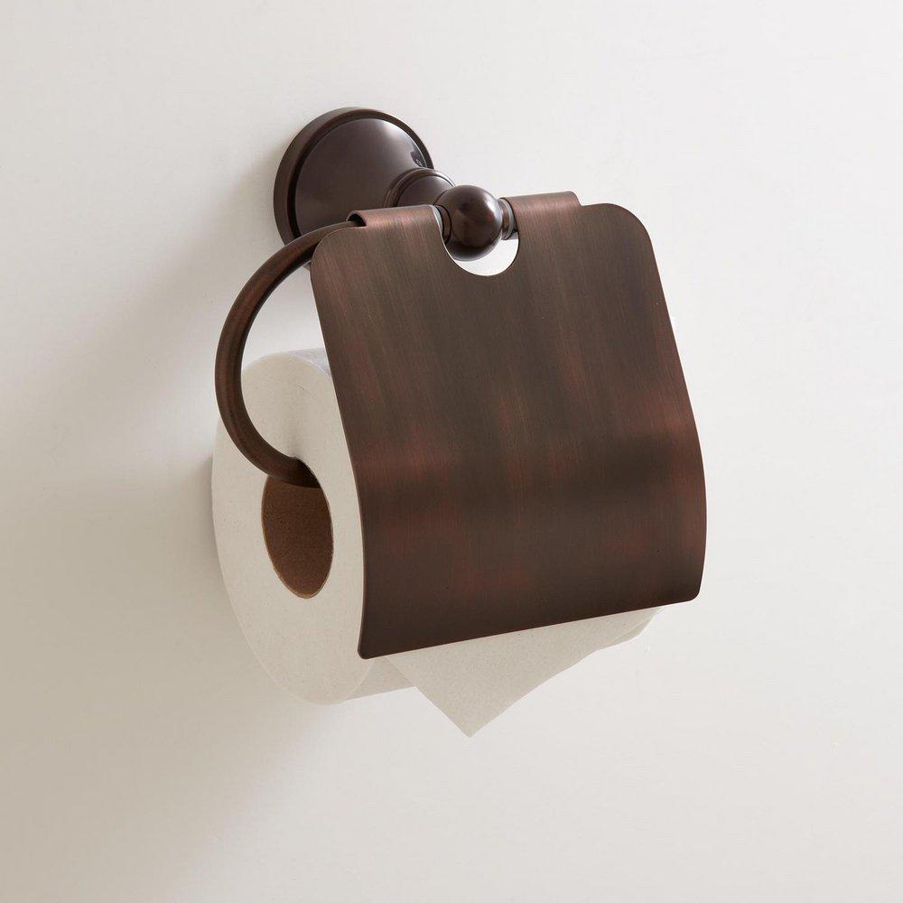 Signature Hardware Oil Rubbed Bronze SEATTLE COLLECTION TOILET PAPER HOLDER - DARK OIL RUBBED BRONZE 