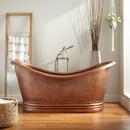 Signature Hardware Antique Copper Patina 66 x 32 in. Freestanding Bathtub with Center Drain 