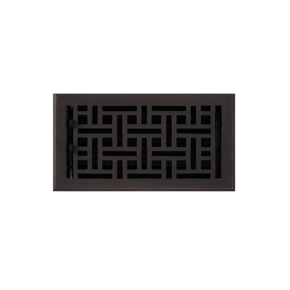 Signature Hardware Oil Rubbed Bronze 10 in. Floor Register in Oil Rubbed Bronze Brass 