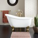 Signature Hardware White 55 x 27 in. Freestanding Bathtub End Drain 