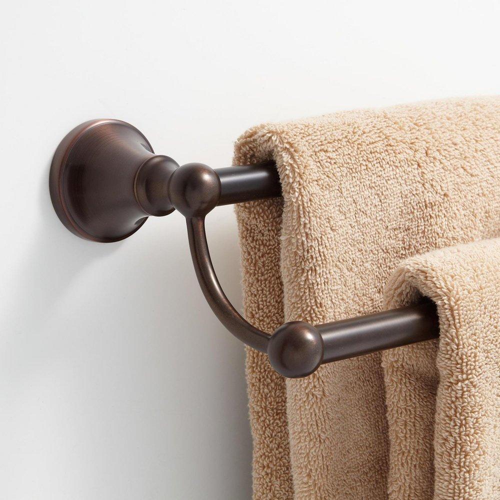 Signature Hardware Oil Rubbed Bronze 24 in. Double Towel Bar 