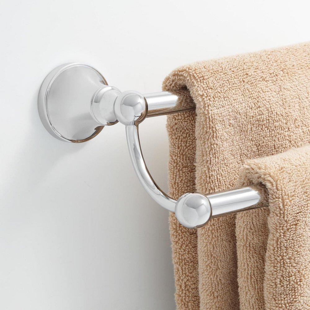 Signature Hardware Chrome 18 in. Double Towel Bar 