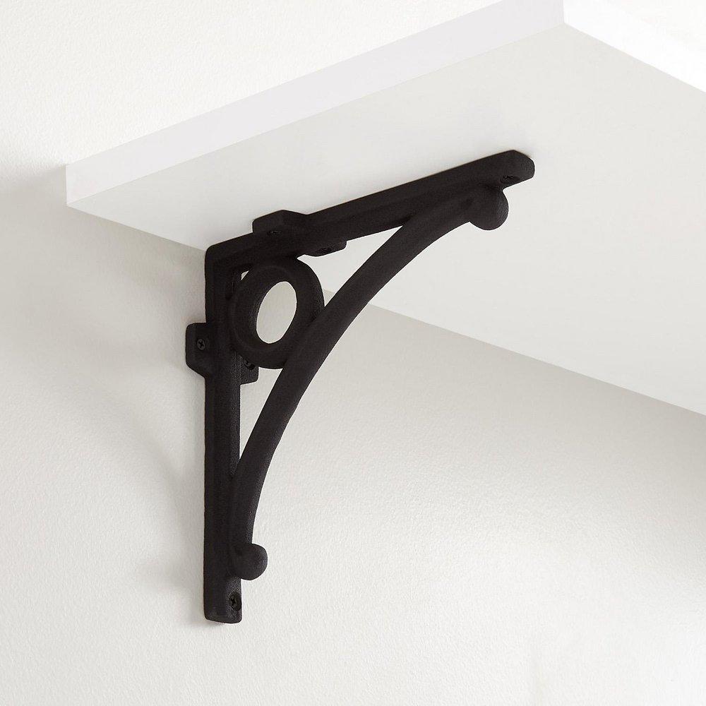Signature Hardware Black Powder Coat 7 in. Cast Iron Shelf Bracket 