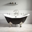 Signature Hardware Black 61-1/8 x 30-1/4 in. Freestanding Bathtub Offset Drain 