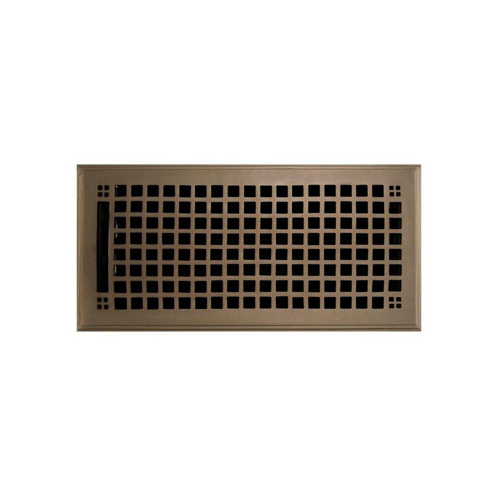 Signature Hardware Antique Brass 12 in. Floor Register in Antique Brass 