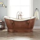 72 x 35 in. Freestanding Bathtub Center Drain in Antique Copper Patina