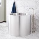 42-3/4 x 42-3/4 in. Freestanding Bathtub Center Drain in Brushed Stainless Steel