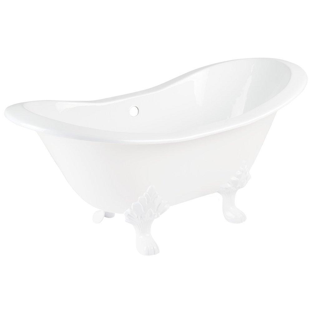 Signature Hardware White 61 x 30 in. Freestanding Bathtub Offset Drain 