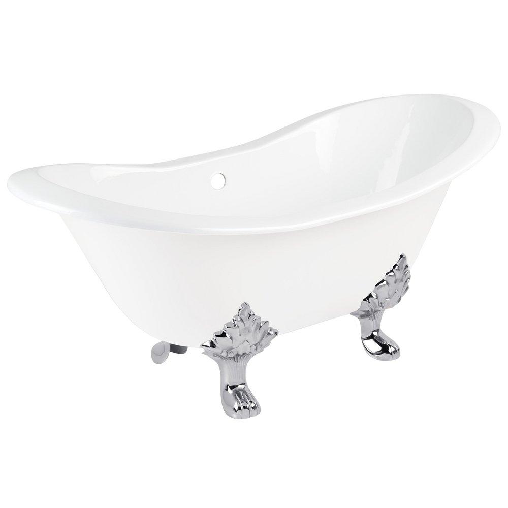 Signature Hardware White 61 x 30 in. Freestanding Bathtub Offset Drain 