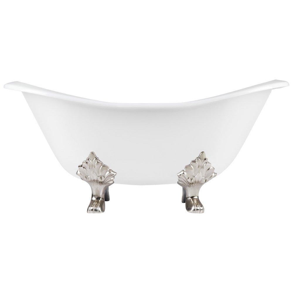 Signature Hardware White 61 x 30 in. Freestanding Bathtub Offset Drain 